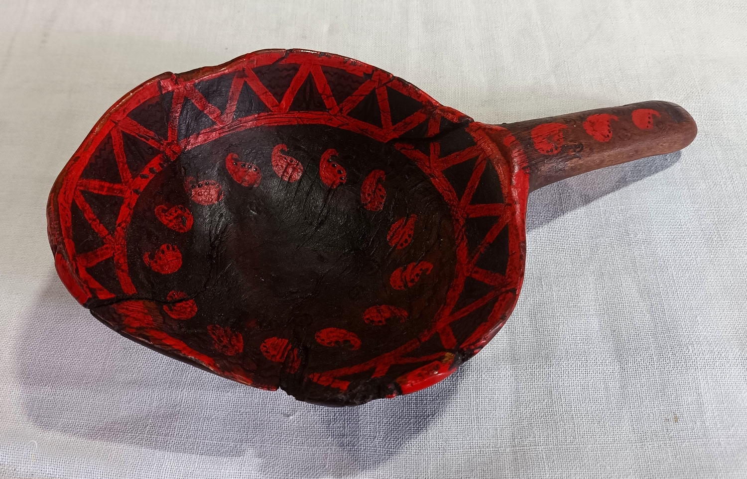 Ковш "Мезень" старинный деревянный с ручной росписью