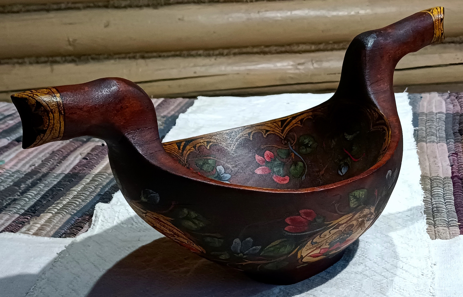 Братина с Ангелами новая деревянная с ручной росписью (по мотивам средневековой)